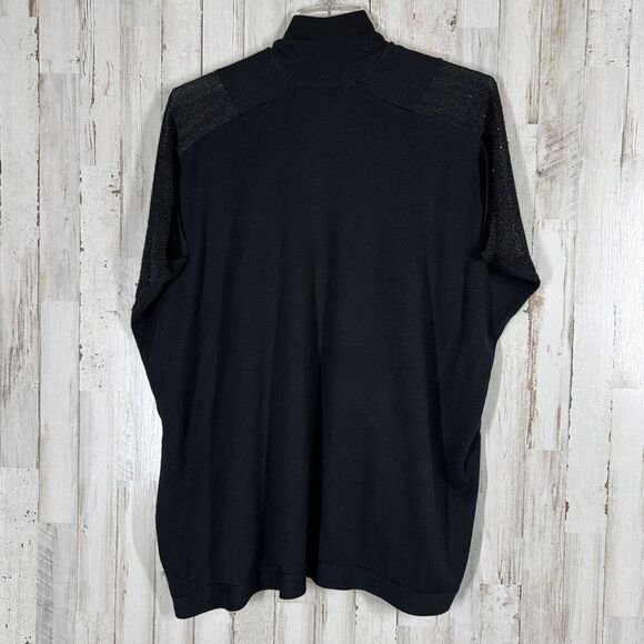 Ann Taylor LOFT Black Dolman Sleeve Sequined Open Front Cardigan Sweater XS - Picture 8 of 8